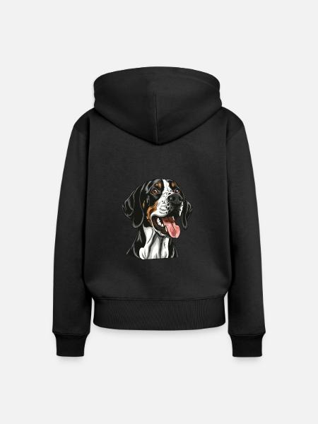 English Pointer | Cartoon Artwork - Frauen Premium Bio Zip Hoodie - Schwarz