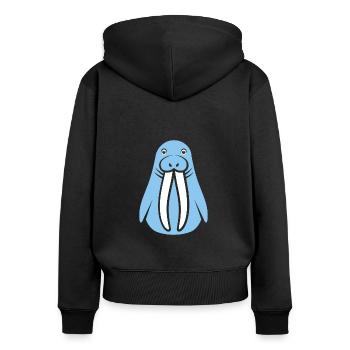 Walrus - Women's Premium Organic Zip Hoodie - black - Back - Julia (174cm)