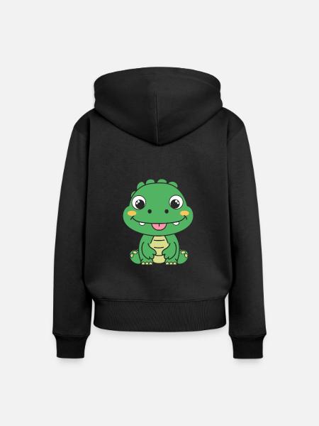 Krokodil - Frauen Premium Bio Zip Hoodie - Schwarz