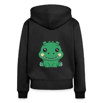 Crocodile - Sweat à capuche zippé Premium bio Femme - noir - Dos - Julia (174cm)