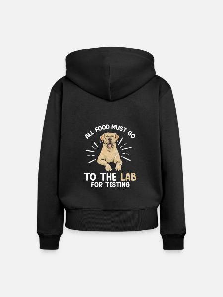 Gelber Labrador Retriever - Frauen Premium Bio Zip Hoodie - Schwarz