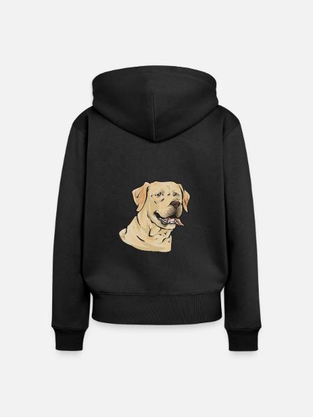 Gelber Labrador Retriever - Frauen Premium Bio Zip Hoodie - Schwarz