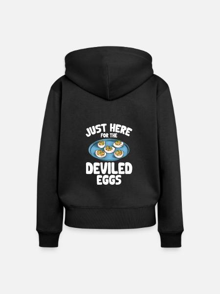 Gefüllte Eier Deviled Eggs - Frauen Premium Bio Zip Hoodie - Schwarz
