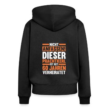 Ehe Diamantene Hochzeit 60 Jahre Verheiratet Hochz - Frauen Premium Bio Zip Hoodie - Schwarz - Hinten - Julia (174cm)