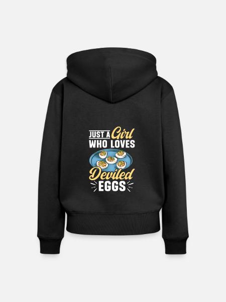 Gefüllte Eier Deviled Eggs - Frauen Premium Bio Zip Hoodie - Schwarz
