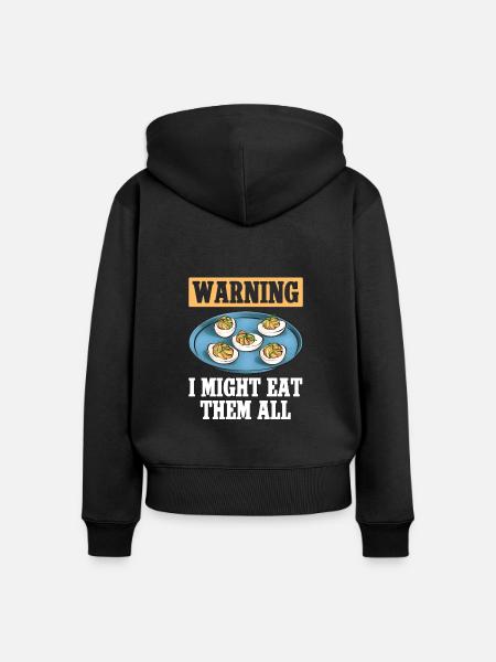 Gefüllte Eier Deviled Eggs - Frauen Premium Bio Zip Hoodie - Schwarz