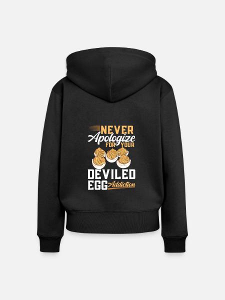 Gefüllte Eier Deviled Eggs - Frauen Premium Bio Zip Hoodie - Schwarz