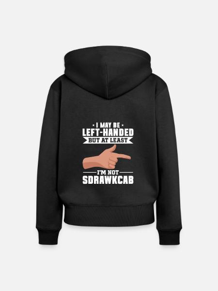 Linkshänder - Frauen Premium Bio Zip Hoodie - Schwarz