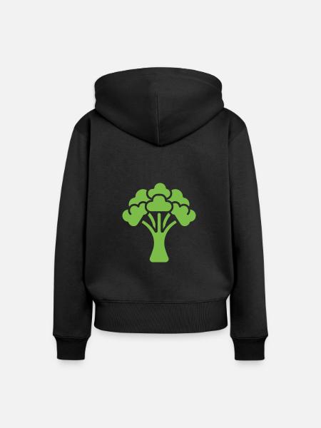 Brokkoli - Frauen Premium Bio Zip Hoodie - Schwarz