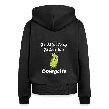 courgette - Sweat à capuche zippé Premium bio Femme - noir - Dos - Julia (174cm)
