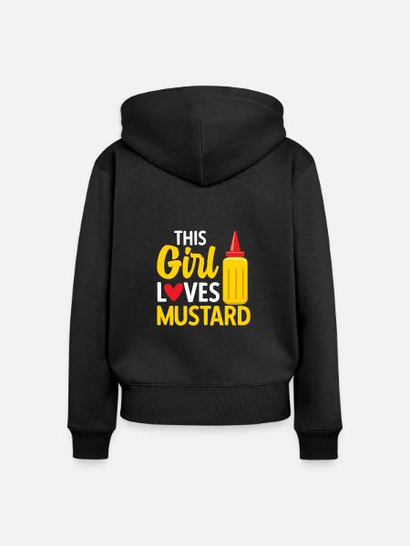 Senf Mustard - Frauen Premium Bio Zip Hoodie - Schwarz
