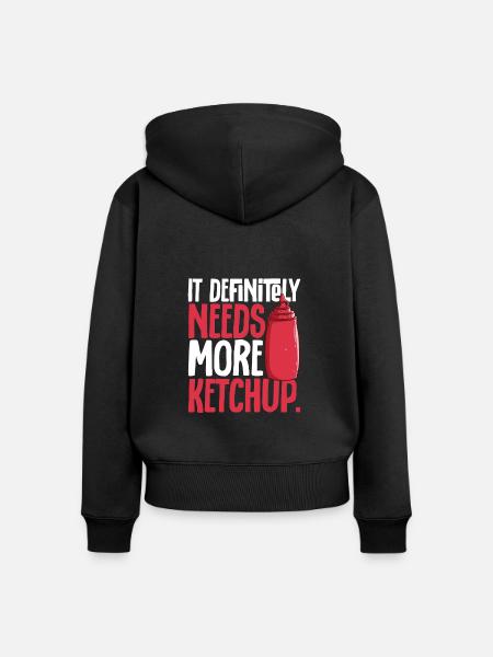 Ketchup Tomatenketchup - Frauen Premium Bio Zip Hoodie - Schwarz