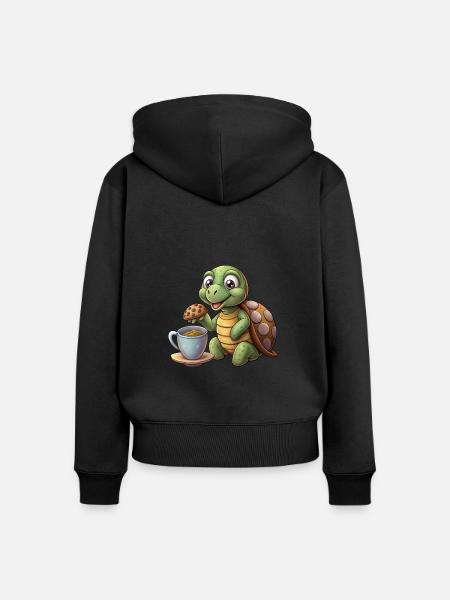 KEKSE, KAFFEEZEIT - Frauen Premium Bio Zip Hoodie - Schwarz