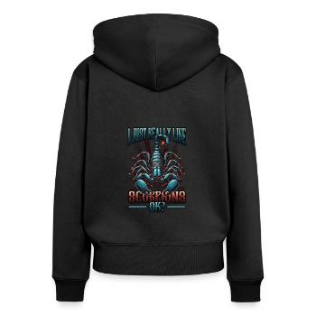 I just like scorpions - Women's Premium Organic Zip Hoodie - black - Back - Julia (174cm)