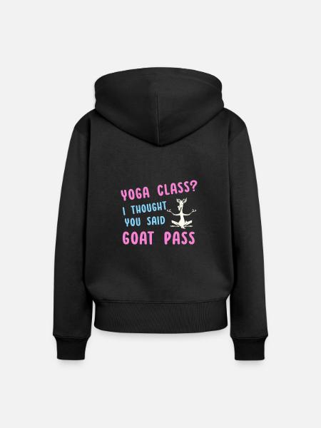 Yoga-Kurs oder Ziegenpass - Frauen Premium Bio Zip Hoodie - Schwarz