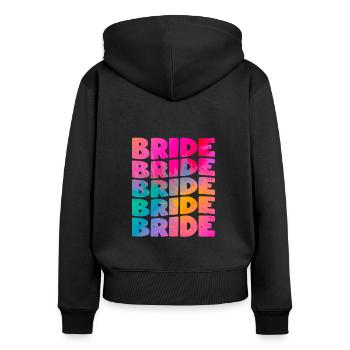 Junggesellenabschied in spe Junggesellenabschied - Frauen Premium Bio Zip Hoodie - Schwarz - Hinten - Julia (174cm)