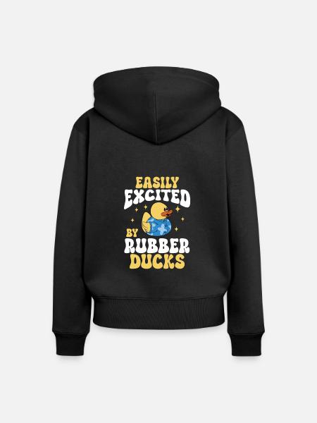 Quietscheentchen Quietscheente Gummiente - Frauen Premium Bio Zip Hoodie - Schwarz