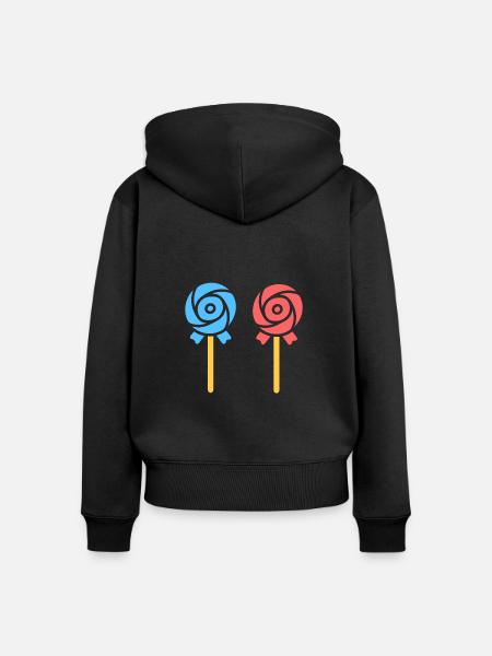 Süßigkeiten - Frauen Premium Bio Zip Hoodie - Schwarz