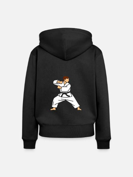 Karate - Frauen Premium Bio Zip Hoodie - Schwarz