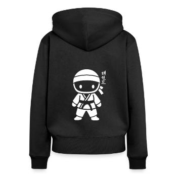 Taekwondo - Frauen Premium Bio Zip Hoodie - Schwarz - Hinten - Julia (174cm)