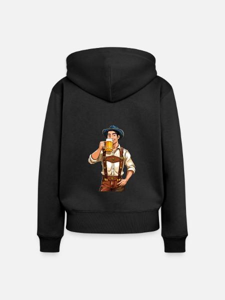 MANN BIERKRUG - Frauen Premium Bio Zip Hoodie - Schwarz