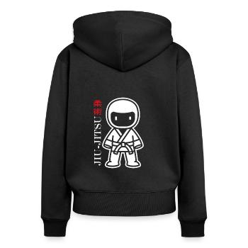 Jiu Jitsu - Frauen Premium Bio Zip Hoodie - Schwarz - Hinten - Julia (174cm)