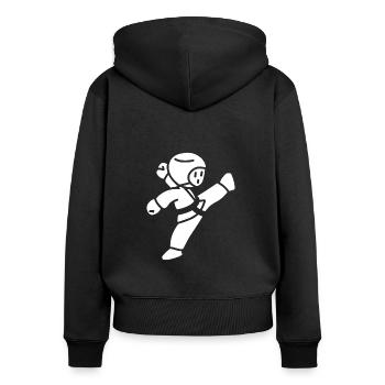Taekwondo - Frauen Premium Bio Zip Hoodie - Schwarz - Hinten - Julia (174cm)