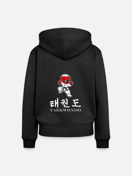 Taekwondo - Frauen Premium Bio Zip Hoodie - Schwarz