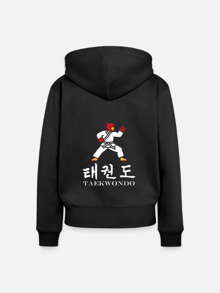 Taekwondo - Frauen Premium Bio Zip Hoodie - Schwarz