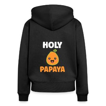 Papaya - Women's Premium Organic Zip Hoodie - black - Back - Julia (174cm)