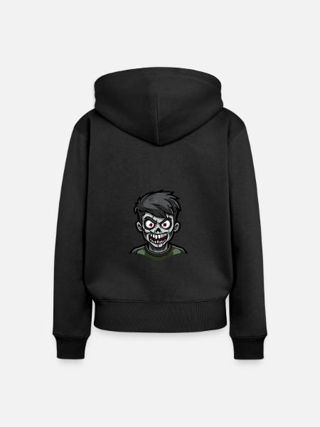 Zombie Halloween Gruselig - Frauen Premium Bio Zip Hoodie - Schwarz
