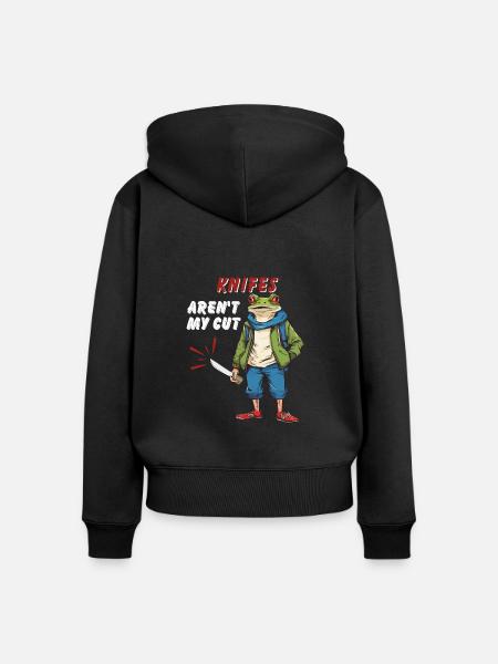 KNIVES AREN'T MY CUT - Frauen Premium Bio Zip Hoodie - Schwarz