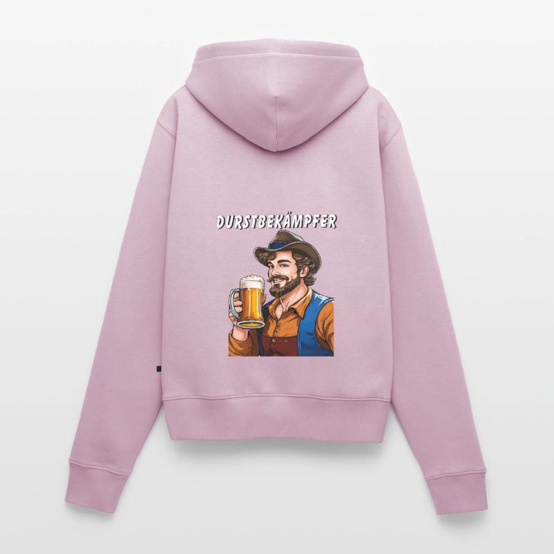 MANN Bier DURSTBEKÄMPFER Frauen Premium Bio Zip Hoodie