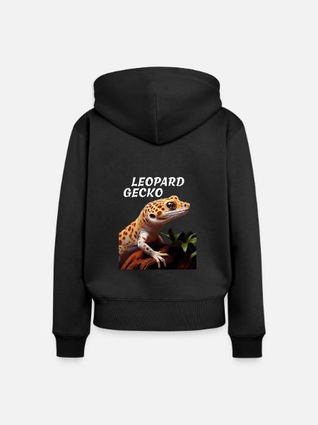 LEOPARD GECKO - Frauen Premium Bio Zip Hoodie - Schwarz