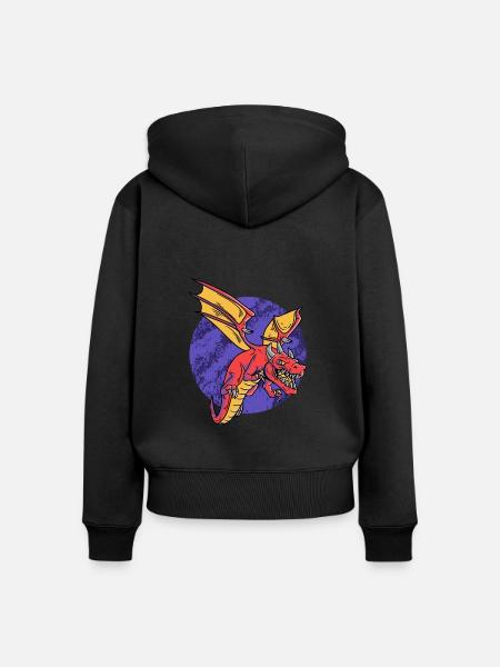 Fantasy RPG Dragons Magic Dungeon - Frauen Premium Bio Zip Hoodie - Schwarz
