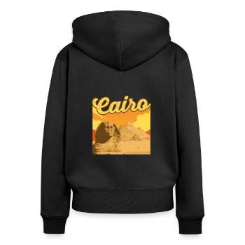 Hieroglyphs Cairo Egyptian Mythology - Women's Premium Organic Zip Hoodie - black - Back - Julia (174cm)