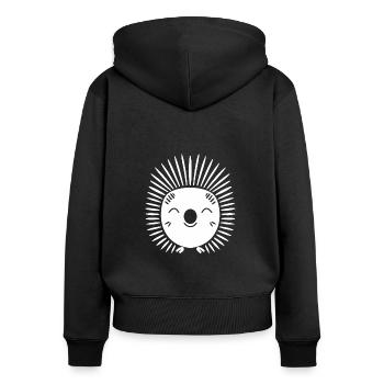 Porcupine - Women's Premium Organic Zip Hoodie - black - Back - Julia (174cm)