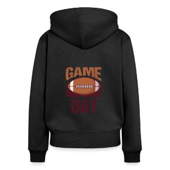 Fußballer Quarterback Spiel Fußball - Frauen Premium Bio Zip Hoodie - Schwarz - Hinten - Julia (174cm)