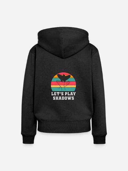 Let's Play Shadows Shadow Puppetry - Frauen Premium Bio Zip Hoodie - Schwarz