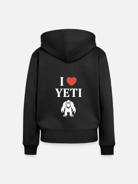Yeti - Frauen Premium Bio Zip Hoodie - Schwarz