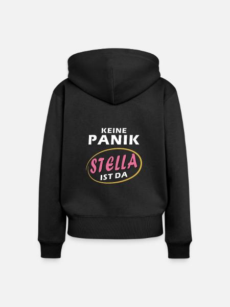 KEINE PANIK STELLA IST DA - Frauen Premium Bio Zip Hoodie - Schwarz