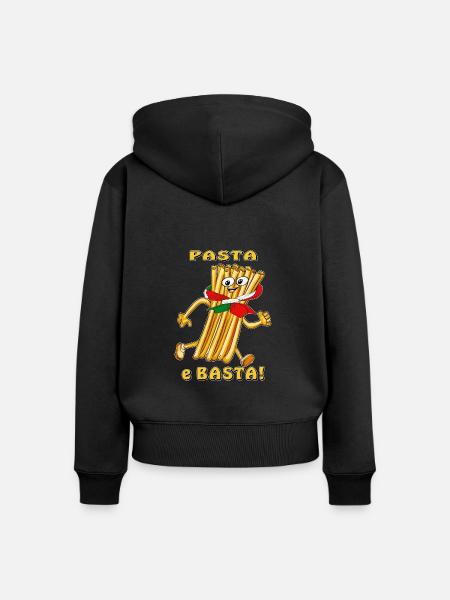 Pasta e Basta - Frauen Premium Bio Zip Hoodie - Schwarz