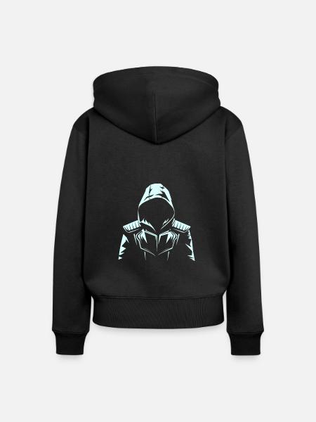 VISUALISIERUNG - Frauen Premium Bio Zip Hoodie - Schwarz