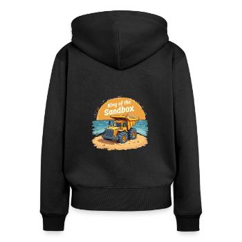 King of the Sandbox – Excavator Design for Kids - Women's Premium Organic Zip Hoodie - black - Back - Julia (174cm)