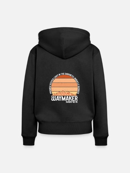 Wegweiser, Versprechenshüter, Wundertäter - Frauen Premium Bio Zip Hoodie - Schwarz