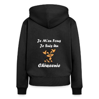 Chiweenie - Women's Premium Organic Zip Hoodie - black - Back - Julia (174cm)