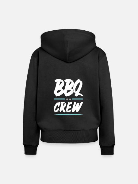 Bbq Crew - Frauen Premium Bio Zip Hoodie - Schwarz