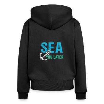 Kreuzfahrt Kreuzfahrtschiff Cruise Vintage Cruiser - Frauen Premium Bio Zip Hoodie - Schwarz - Hinten - Julia (174cm)