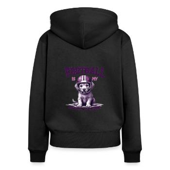 Football & Hund Football American Football - Frauen Premium Bio Zip Hoodie - Schwarz - Hinten - Julia (174cm)