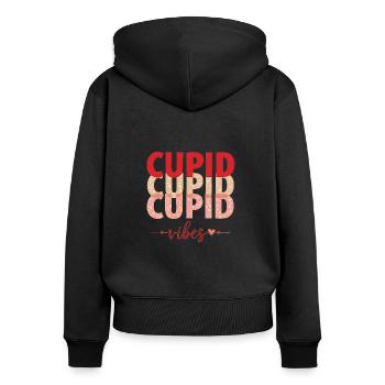 Romantisches Valentinstag Liebe & Valentinstag - Frauen Premium Bio Zip Hoodie - Schwarz - Hinten - Julia (174cm)